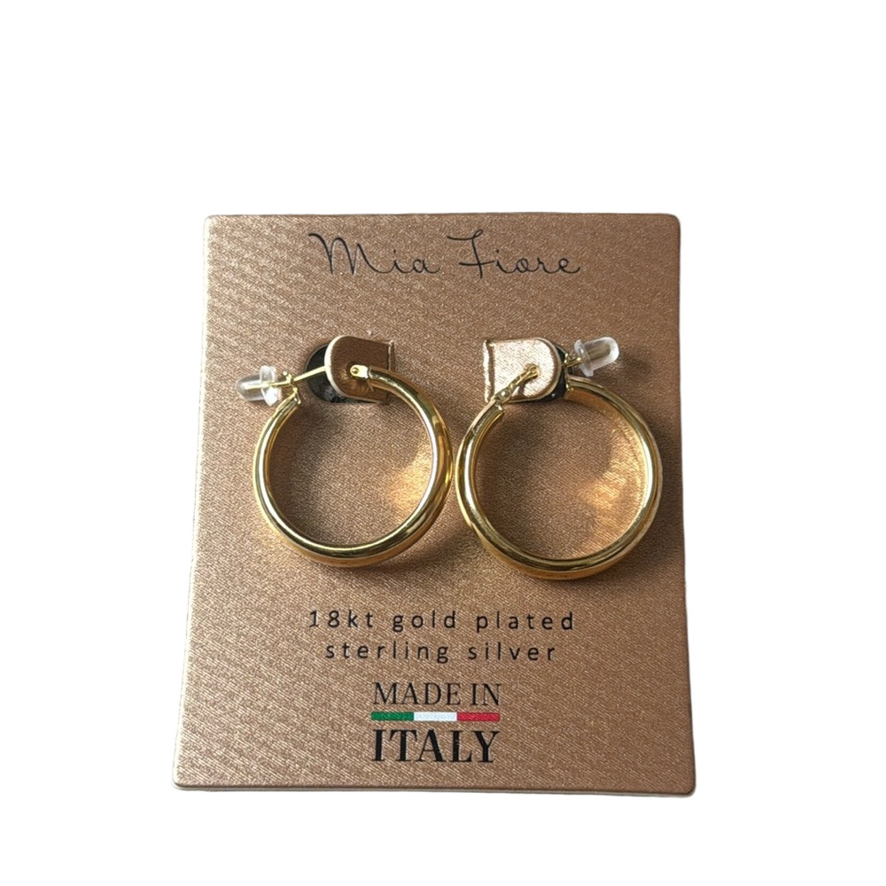 Mia Fiore Sterling Silver 18 Kt Gold Plated Hoop Earrings